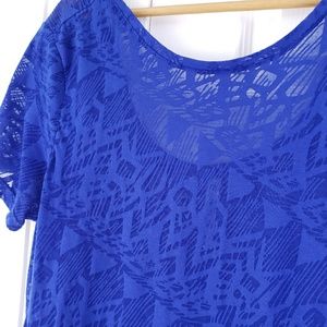 Fabletics laser cut sheer top Sz Lg